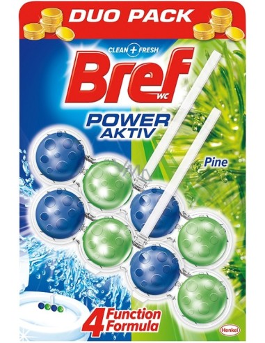 Bref Wc Power Activ - 2 Tavolette Wc Deodoranti 4 Funzioni Da 50g - Pino